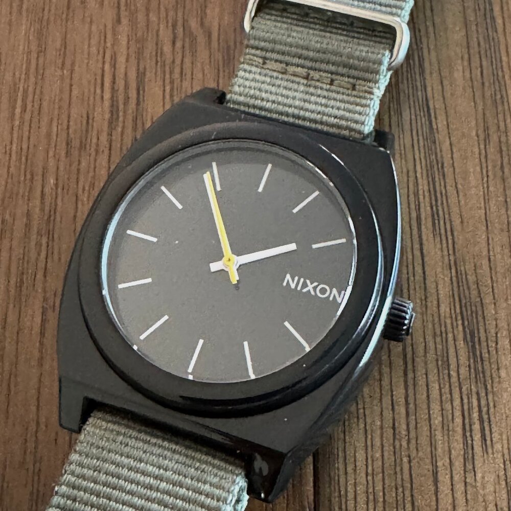Nixon Time Teller Minimal Watch in Black w/ NATO Strap